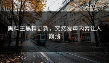 黑料王黑料更新，突然发声内幕让人崩溃