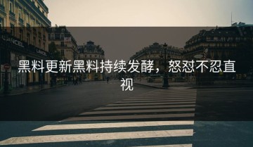 黑料更新黑料持续发酵，怒怼不忍直视