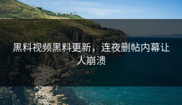 黑料视频黑料更新，连夜删帖内幕让人崩溃