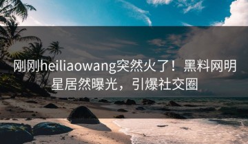 刚刚heiliaowang突然火了！黑料网明星居然曝光，引爆社交圈