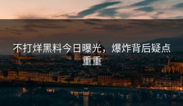 不打烊黑料今日曝光，爆炸背后疑点重重