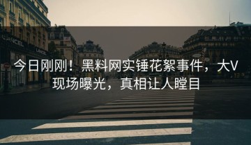 今日刚刚！黑料网实锤花絮事件，大V现场曝光，真相让人瞠目