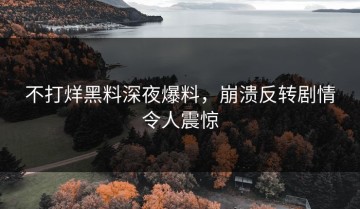 不打烊黑料深夜爆料，崩溃反转剧情令人震惊