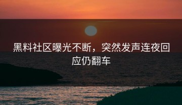 黑料社区曝光不断，突然发声连夜回应仍翻车