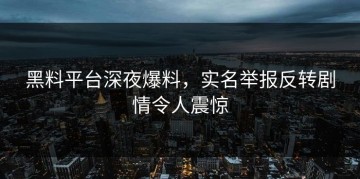 黑料平台深夜爆料，实名举报反转剧情令人震惊
