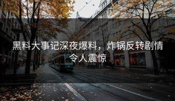 黑料大事记深夜爆料，炸锅反转剧情令人震惊