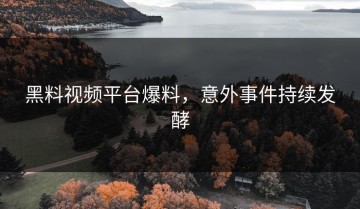 黑料视频平台爆料，意外事件持续发酵