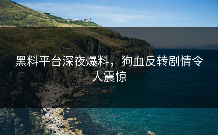 黑料平台深夜爆料，狗血反转剧情令人震惊