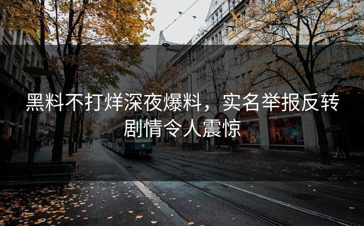 黑料不打烊深夜爆料，实名举报反转剧情令人震惊