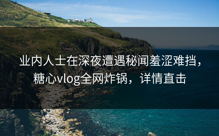 业内人士在深夜遭遇秘闻羞涩难挡，糖心vlog全网炸锅，详情直击